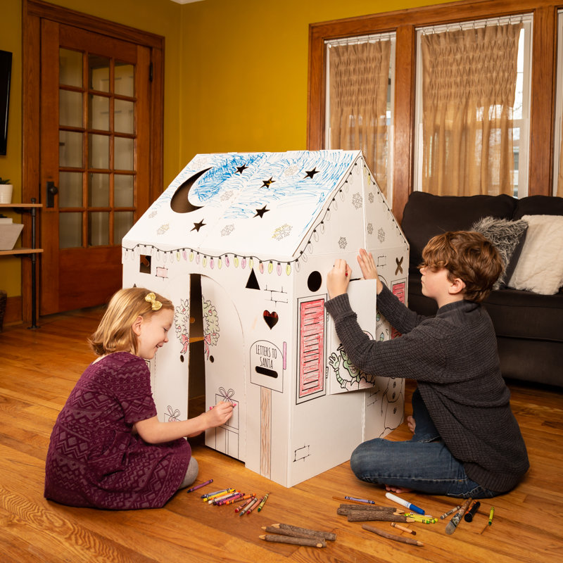 Easy Playhouse 32 W x 26.5 D Indoor Cardboard DIY Playhouse Kit